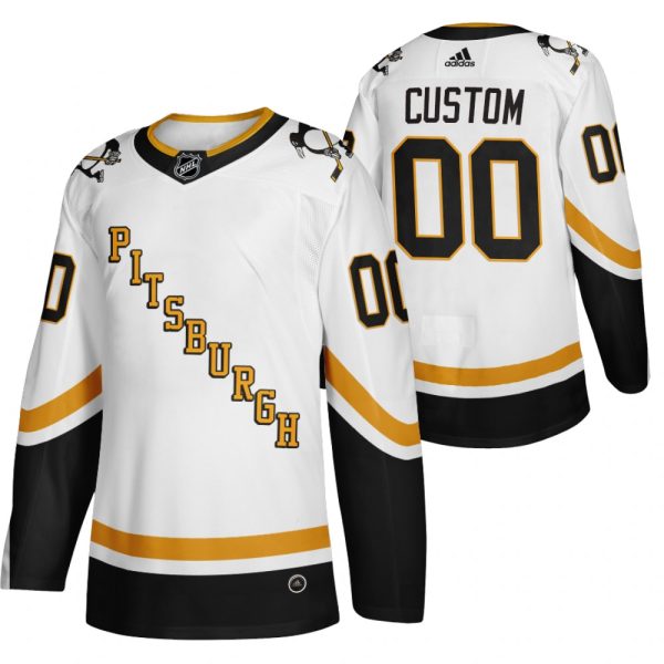 Pittsburgh Penguins Trikot Benutzerdefinierte Weiß 2020-21 Reverse Retro Fourth Authentic